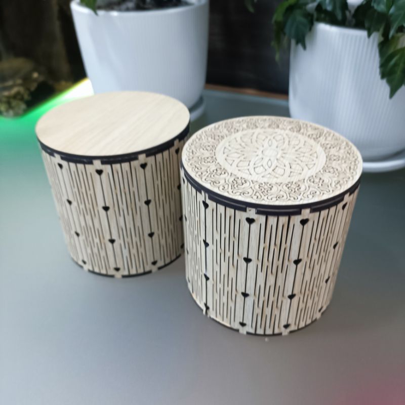 (Zentadv) Hộp Quà Gỗ Hình Tròn