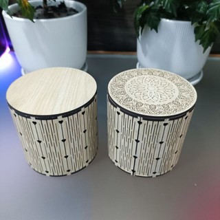 (Zentadv) Hộp Quà Gỗ Hình Tròn
