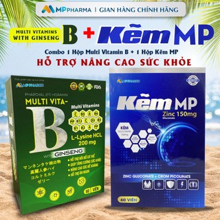 Combo Viên uống MP hỗ trợ ăn ngon ,tăng sức đề kháhg (kẽm zinc ,vitamin B )  Kẽm MP hộp 60 viên