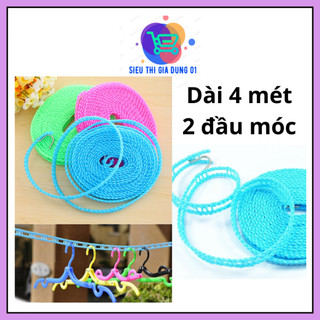 Dây phơi đồ nhựa , dây phơi quần áo có lỗ móc loại 4.5m