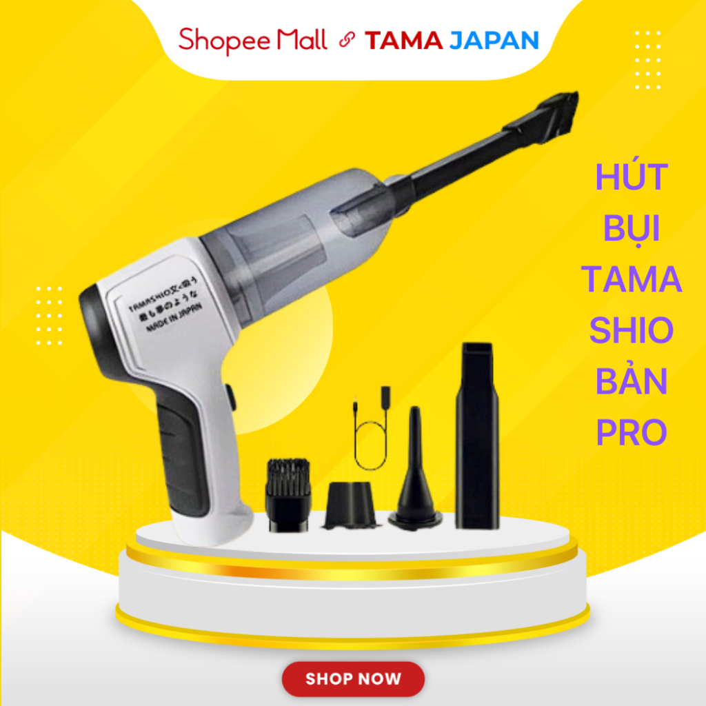 Máy Hút Bụi Cầm Tay Không Dây Nhật Bản TAMASHIO 6 Đầu Hút, Máy Hút Bụi Ô Tô BH 12 Tháng