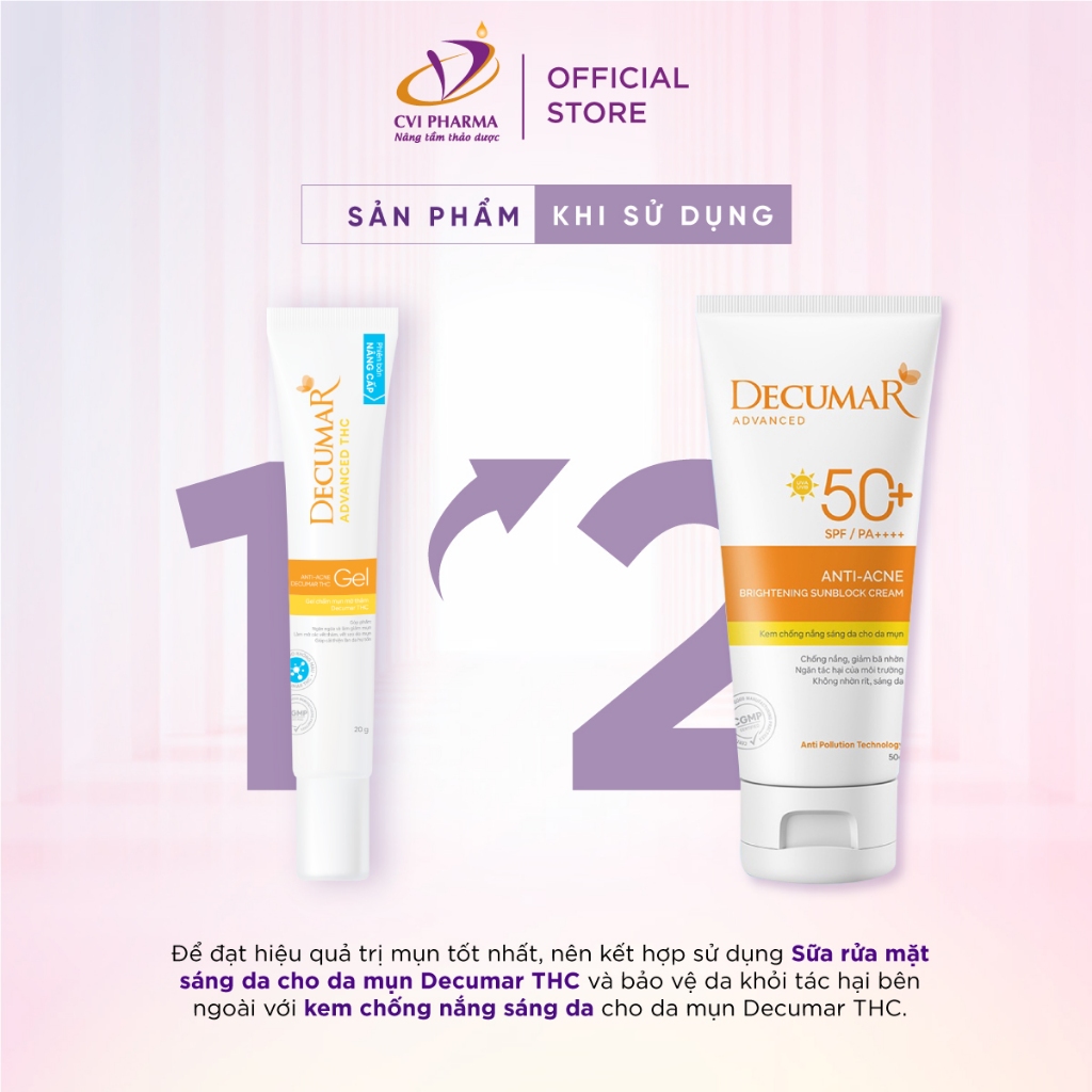 Gel chấm mụn, mờ thâm sẹo Decumar Nano THC tinh chất nghệ trong suốt, giảm viêm, sáng da 20gr - THC03 | BigBuy360 - bigbuy360.vn