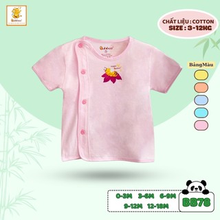 Áo sơ sinh màu kiểu bác sĩ tay ngắn dễ thương BABIBOO - BB78