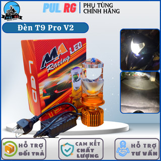 Đèn bi cầu pha led ma racing t9 pro v2 60w ánh sáng trắng , chân h4 full nhôm cắt lắp xe máy