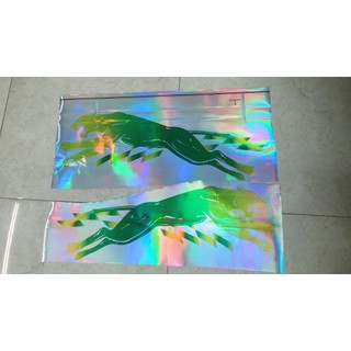 Decal phản quang 7 màu. Tem trang trí báo xanh dán xe con, xe tải, xe máy...SL 1 đôi