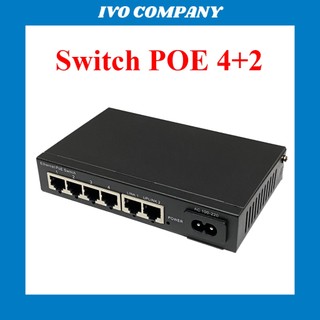 Bộ chia mạng poe 6 cổng switch poe 4+2 uplink
