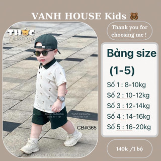 Bộ quần áo cho bé trai áo cổ polo và quần kaki cho bé mặc đi chơi đi học