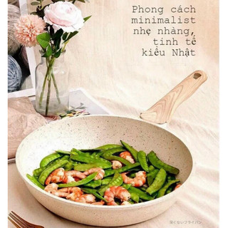 Chảo vân đá chống dính lòng sâu đáy trẹt cao cấp Nhật Bản 24cm