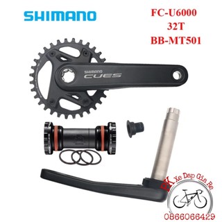 Giò dĩa cốt rỗng xe đạp mtb shimano fc-u6000-1 170mm 32t, shimano cues fc-u6000 9/10/11-speed