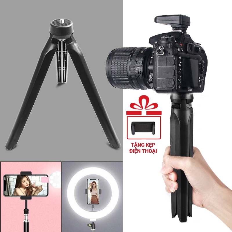 Giá đỡ ba chân để bàn chống sốc Tay cầm máy ảnh chống rung xoay 360 kim loại