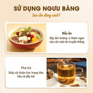 Ngưu bàng khô 500g, rễ ngưu báng, củ ngưu bàng thái lát, thơm, dùng pha trà, nấu canh dưỡng sinh