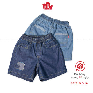 Quần short bé trai phối đáp RIOMIO size 15-40kg quần đùi jean USA mềm mịn, không phai màu RM219
