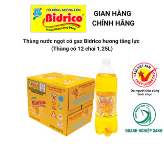 Nước Ngọt Có Gaz Bidrico Hương Tăng Lực Giải Khát ( Thùng 12 chai 1.25L )