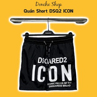 Quần Short DSQ2 In Chữ ICON To Trắng Siêu Nét - Quần Đùi Nam Nữ DSQUARED2 Chất Gió Cao Cấp QG005