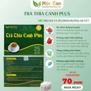 Trà Dây Thìa Canh Mộc Can Plus hạ và ổn định đường huyết, ngưng biến chứng tiểu đường hộp 25 túi lọc