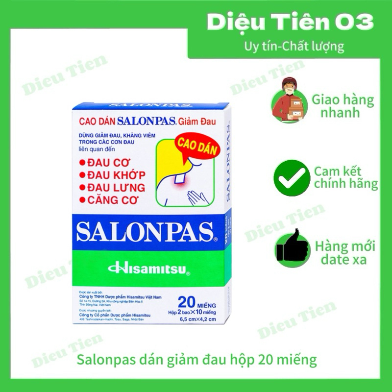 Salonpas dán giảm đau hộp 20 miếng