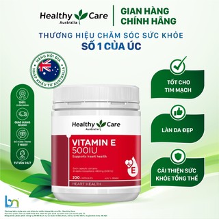 Viên uống bổ sung vitamin E Healthy Care vitamin E 500IU Hộp 200 viên