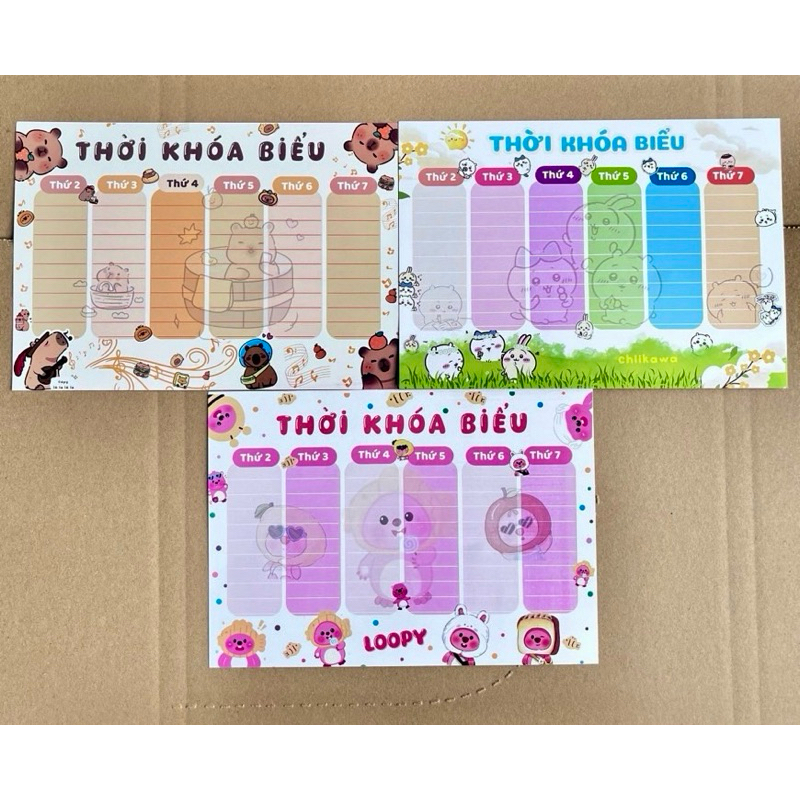 SET 3 TỜ THỜI KHOÁ BIỂU