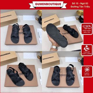 Dép xăng-đan quai hậu nam dsq quai đan chéo cực nét - dép sandal nam dsq quai da form mới nhất 2024