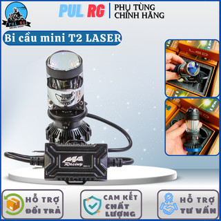 Đèn pha led bi cầu mini t2 laser ma racing chân h4 75w cho xe máy