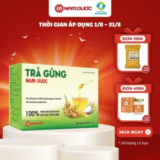 Trà gừng Nam Dược hộp 20 gói x 3g làm ấm cơ thể, giảm nguy cơ cảm lạnh, hỗ trợ tiêu hóa và giảm nôn