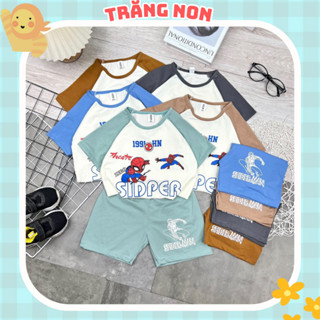 Đồ bộ bé trai 7kg - 12kg hình siêu nhận vải thun cotton co giãn, mát mẻ. Bộ quần áo siêu nhân nhện cho bé trai