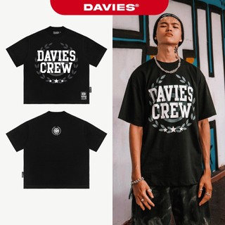 Áo phông đen nam nữ in tràn viền DAVIES local brand form rộng tay lỡ vải thun cotton thoáng mát Tee Davies Crew I D37-T8