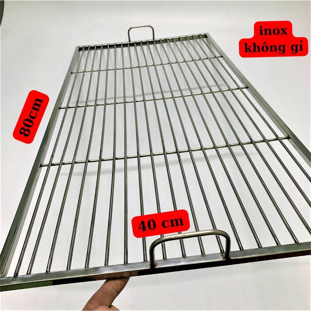 Vỉ nướng thịt than hoa, vỉ nướng inox không gỉ, vỉ nướng thịt 40 * 80 cm