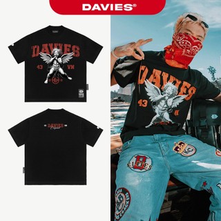 Áo thun đen nam nữ in tràn viền DAVIES local brand form rộng tay lỡ thoáng mát Defiant Tee I D38-T3