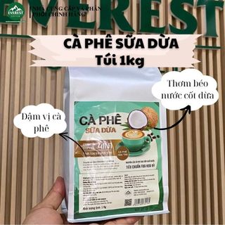 Cà phê sữa dừa everest coffee, cafe hòa tan 4in1, đậm vị cà phê, thơm béo cốt dừa, tiện lợi su10