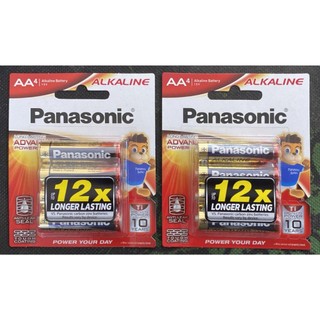 Combo 8 vỉ pin aa panasonic alkaline vỉ 4 viên lr6t 4b