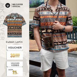 Áo Sơ Mi Cuban nam Latin MK CLEVER Chất lụa mềm mịn, thoáng mát, chống nhăn, form rộng hằng ngày