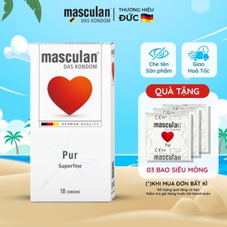 Bao cao su Masculan siêu mỏng Pur Superfine thơm mùi vani, độ mỏng 0.038mm