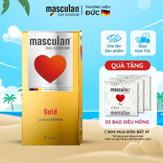 Bao cao su Đức Masculan - Ánh vàng sang trọng - Gold Luxury Edition - 10 bao