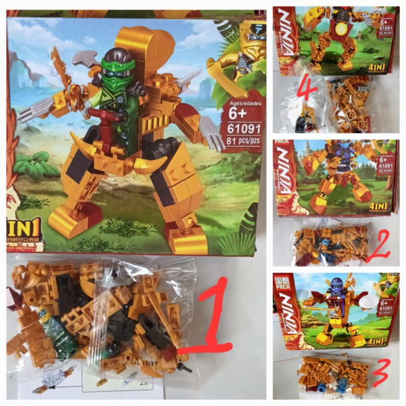 Lắp ráp 1 hộp Ninjago Robot MG3013 hoặc 61091 hoặc 61020 bằng nhựa