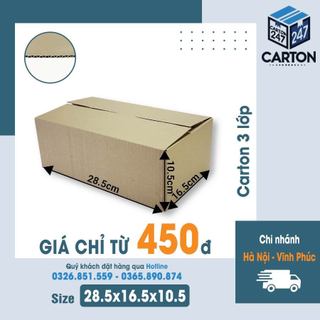 (Combo) 10 hộp carton 28.5x16.5x10.5 đóng hàng hộp giấy giá rẻ