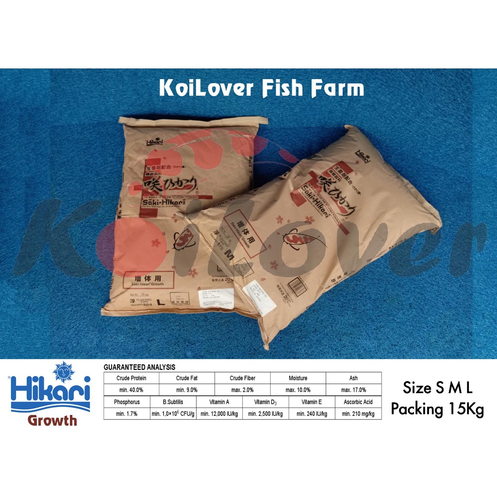 Thức ăn cá Koi Hikari Growth bao giấy 15kg size L/M