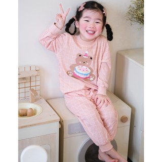 Combo set 2 bộ cotton hình gấu trắng hồng cho bé gái