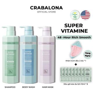 Combo Gội+Xả+Sữa tắm Crabalona phục hồi chăm sóc tóc và chăm sóc body hương nước hoa 710 ml