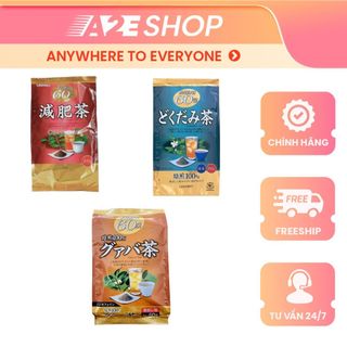 Trà giảm mỡ bụng Genpi, Trà diếp cá, Trà ổi (60 gói) Orihiro 3g Nhật Bản