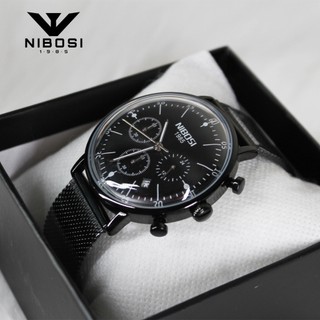 Đồng Hồ Nam NIBOSI 2331 Chạy Full 6 Kim, Chống Nước, Chống Xước, Mặt Kính Cong 3D Dây Thép Không Gỉ - CHÍNH HÃNG