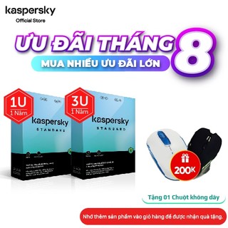 Combo Phần mềm diệt virus Kaspersky Standard (1 Thiết bị/năm và 3 Thiết bị/năm) | 2 Hộp sản phẩm riêng biệt