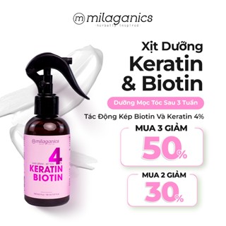 [MUA 3 GIẢM 50%] Xịt dưỡng tóc MILAGANICS Keratin & Biotin 4% hỗ trợ mọc tóc giảm rụng tóc 150ml