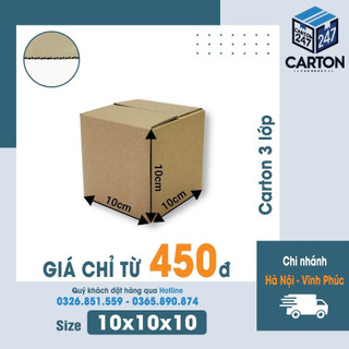 (Combo) 10 hộp carton 10x10x10 đóng hàng hộp giấy giá rẻ