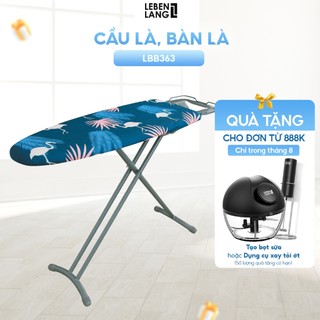 Bàn để ủi, cầu là quần áo Lebenlang LBL3636 dáng đứng khung bằng thép không gỉ, tặng vỏ bọc thay thế - hàng chính hãng