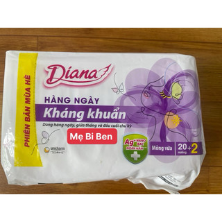 [Gói 20+2] Băng Vệ Sinh Diana Hàng Ngày Sensi Kháng Khuẩn gói 20 miếng 15.5cm - Chính Hãng