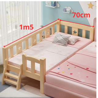Giường em bé ghép cạnh giường bố mẹ gỗ thông tự nhiên an toàn