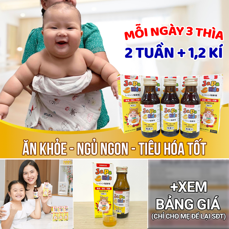 [ Chính Hãng ] Mua 3 tặng 1 siro ăn ngon Japa kids giúp bé tăng hấp thu , tăng cân đều chai 100ml