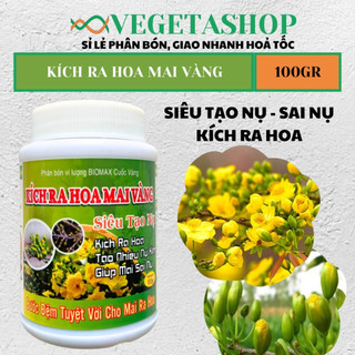 PHÂN BÓN KÍCH RA HOA MAI VÀNG - SIÊU LÂN 10-60-10+TE - SIÊU TẠO NỤ - HŨ 100gr - VEGETASHOP - PHÂN BÓN CUỐC VÀNG