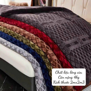  Chăn lông thỏ Coco hàng chính hãng lông mềm mướt dày dặn đủ cân nặng 4kg 